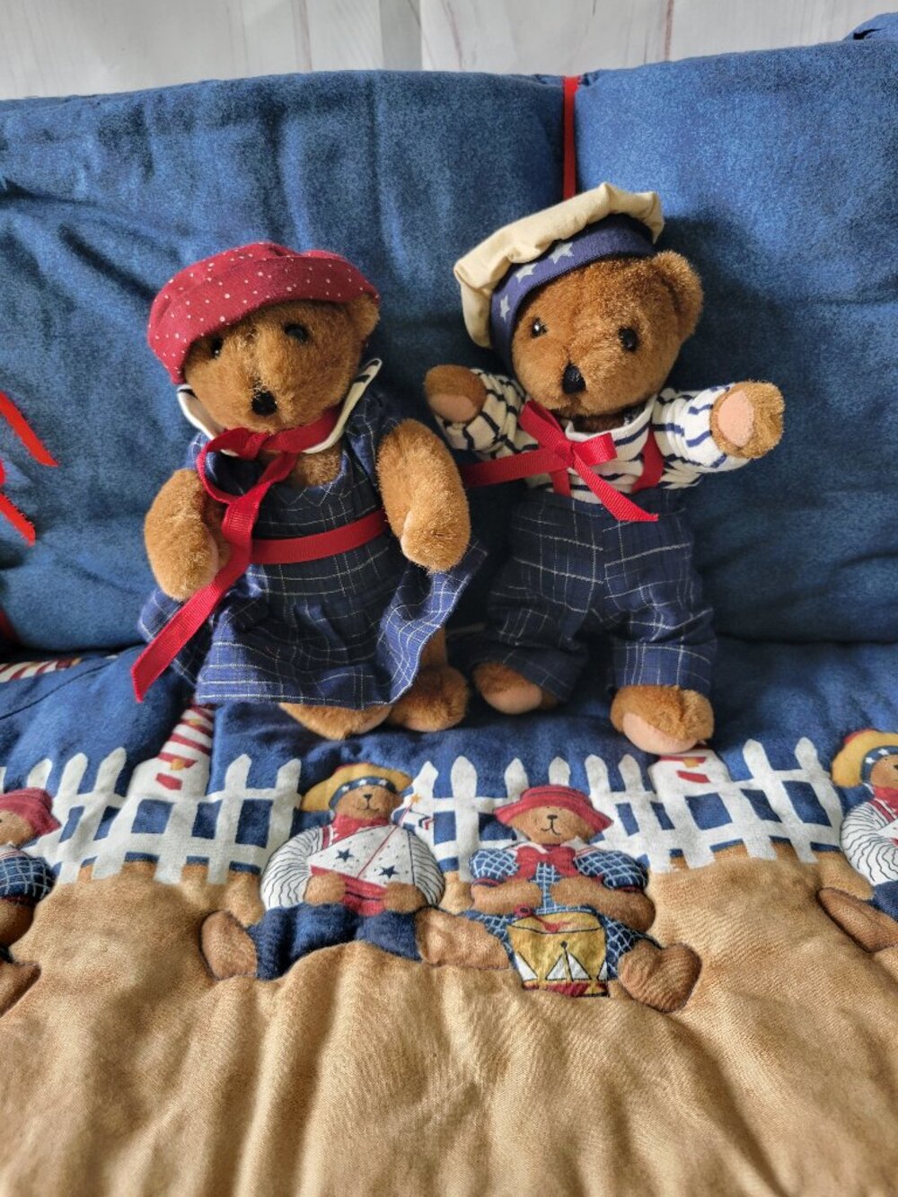 Blue Jean Teddy Daisy Kingdom Sailor Bear Americana Complete Sailboat Lighthouse